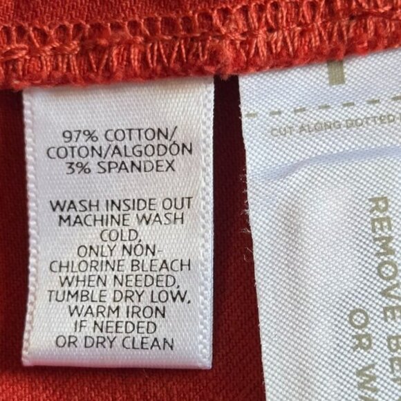 Loft Size Small Jacket Demin Cropped Round Collar Brick Red NWT - Picture 8 of 8